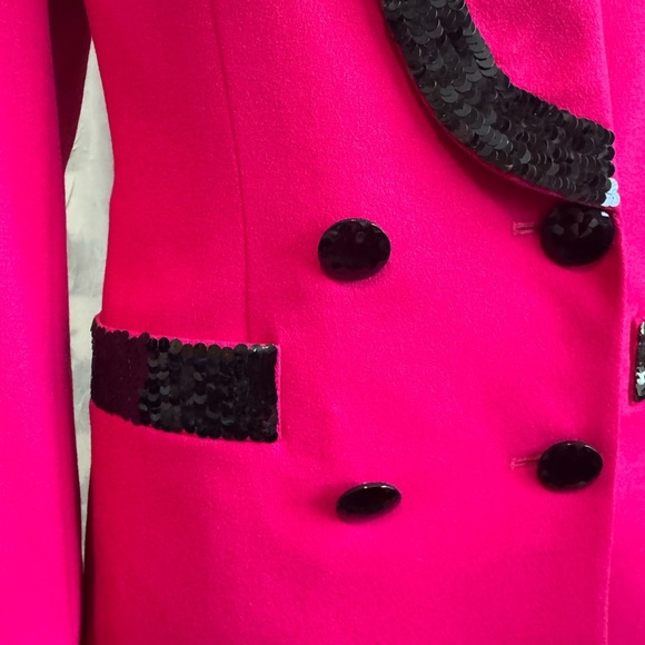 NOLAN MILLER Pink Power Suit Rare 1980 3-Piece Black Sequins Women’s 6 NWT - Picture 7 of 16